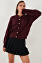 Premium Regular Fit Crew Neck Soft Textured Cardigan Women's Cardigan 680Hi00147 - 4