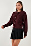 Premium Regular Fit Crew Neck Soft Textured Cardigan Women's Cardigan 680Hi00147 - 5