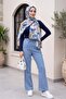 Spanish Style Lace Detailed Jeans - Blue - 4