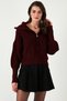 Standard Fit Balloon Sleeve Zippered Thessaloniki Knitted Cardigan Women's Cardigan 4615562 - 6