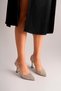 Women's Gold Stone Stiletto Heeled Evening Dress & Bridal Shoes - 4