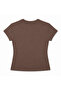 Women's Brown Basic Crew Neck Stretchy Short Sleeve Tshirt - 2