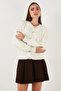 Premium Regular Fit Crew Neck Soft Textured Cardigan Women's Cardigan 680Hi00147 - 6