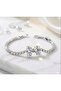 Silver Color Round Embellished Butterfly Pattern Waterway Women's Bracelet (17+2 CM)