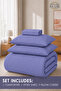 Stripe Comforter Set- Ultra Soft Brushed Microfiber Fabric, Soft Siliconized Fiber Filling - 3