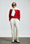 Merry Women's Knitted Sweatshirt Red - 2