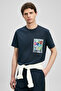 Charlie Modern Graphic T-Shirt Navy Blue - 2