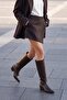 Women's Pointed Toe Cowboy Bellows Zipperless Western Boots Mivez Brown - 2