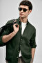Pitaya Men's Linen Shirt Comfort Fit Dark Green - 5