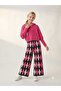 Girl's bat sleeve knitwear sweater diamond patterned pants 2-piece set - 3