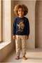 Children's Teddy Patterned Tracksuit Set with Hat - 2