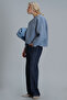 Selın Women's Knitted Sweatshirt Blue - 4