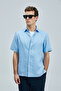 Bert Men's Basic Shirt Comfort Fit Blue - 4