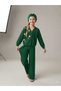 Girl's New Year Themed Knitwear Cardigan Beret Trousers 3-Piece Set - 2