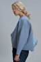 Selın Women's Knitted Sweatshirt Blue - 5