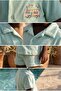 Polo Collar Blue Children's Towel Shorts Set - 2