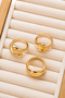 3-Piece Combination Water Drop Form Design Gold Ring Set - 4