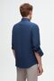 Ds Damat Slim Fit Indigo Oxford Buttoned Collar Easy-Ironing Cotton Shirt with Embroidery Detail - 3