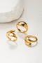 3-Piece Combination Water Drop Form Design Gold Ring Set - 5