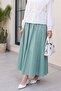 Elastic Waist Double Pocket Poplin Flared Skirt