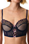 Navy Blue Embroidered Bustier - 2