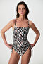 Macey Strapless Balen Zebra Patterned Swimsuit - 5