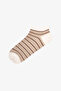 Beige Everyday Ribbed Striped Jacquard 5 Pairs Booties Socks - 6
