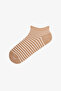 Beige Everyday Ribbed Striped Jacquard 5 Pairs Booties Socks - 3