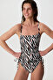 Macey Strapless Balen Zebra Patterned Swimsuit