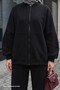 Black Tracksuit Set with Zipper - 2