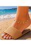 Star Figured Gold Color Women's Anklet Stylish Foot Bracelet