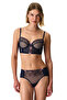 Navy Blue Embroidered Bustier