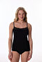 Black Cotton Lace Square Neck Tank Top