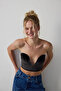 Black Deep V Velvet Bustier - 5
