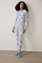 Light Blue Tea Party Drink Patterned Thermal Pajama Set