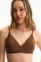 Brown Invisible Ribbed Triangle Bra