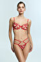 Bright Red Rhea Floral String Panties - 2