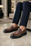 Men's Daily Brown Loafers 100% Genuine Calf Leather Leather Si Comfortable and Durable Sole - 2