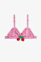 Girl's Pink Picnic Triangle Fruit Patterned Bikini Set - 3