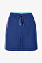 Men's Navy Blue Surfer Slogan Patterned Shorts - 4