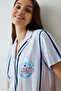 Light Blue Sanrio Cotton Striped Shirt Collar Short Sleeve Pajama Set - 2