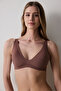 Invisible Ribbed Brown Bra