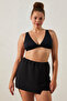 Black Basic Deep V Bikini Top