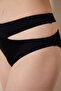 Brigett Cut Textured Black Bikini Bottom - 4