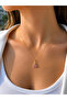 Swan Model Stone Detailed Minimal Zircon Stone Chain Stainless Steel Necklace - 4