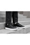 Men's Black Leather Casual Sneakers Sports Shoes - 4