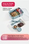 Lunch to Go 3-Compartment Lunch Box with Sauce Container, Fork and Spoon Hobby Life 14,5X20X7,4 cm Gray Color - 4
