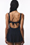 Black Skirted Removable Covered Swimsuit - 2