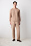 Men's Checker Beige Pants Pajama Set