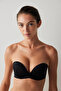 Low-cut Wow Strapless Push Up Padded Underwire Black Bra - 3